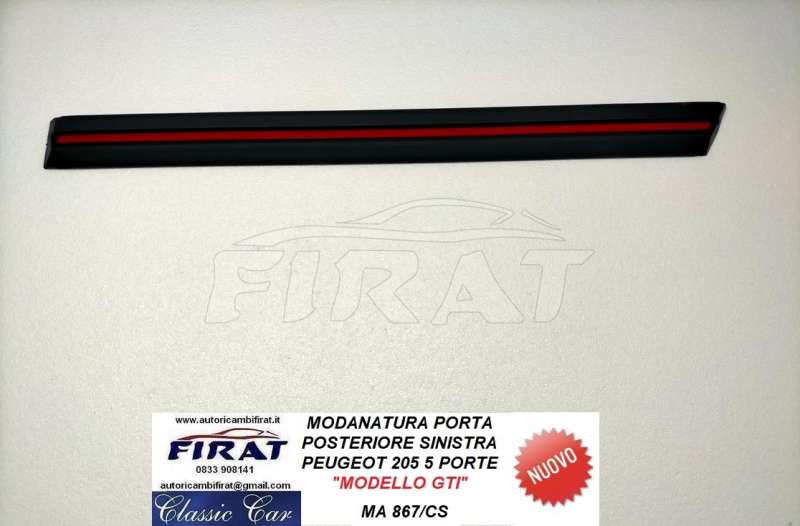 MODANATURA PORTA PEUGEOT 205 5 PORTE POST.SX MODELLO GTI (867/CS